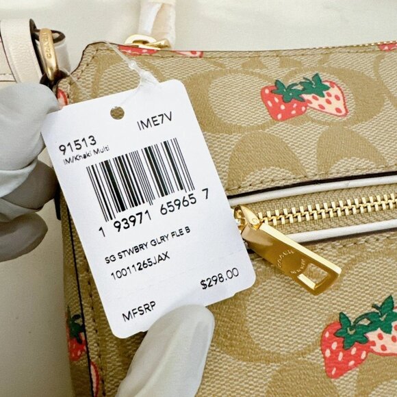 Coach 91513 Gallery File Bag In Signature Canvas IN Khaki Multi - Picture 9 of 9